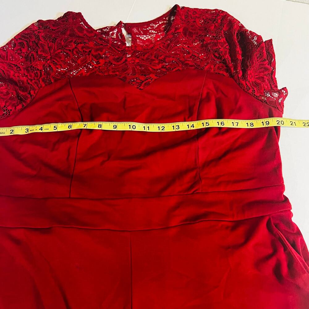 Torrid Lace Detail Cullottes Jumpsuit Size 1X Red - Picture 5 of 7